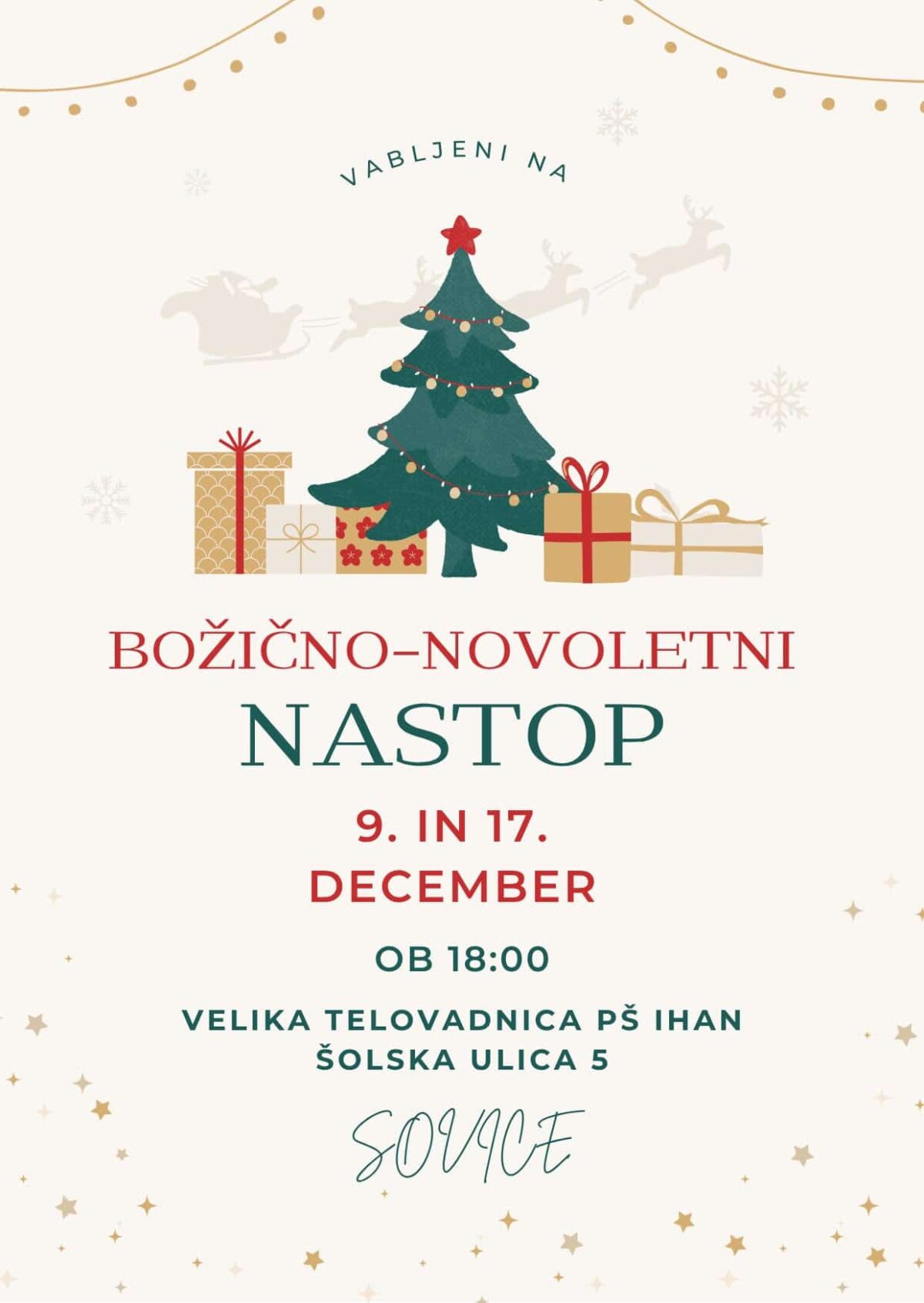 BOŽIČNO-NOVOLETNI NASTOP